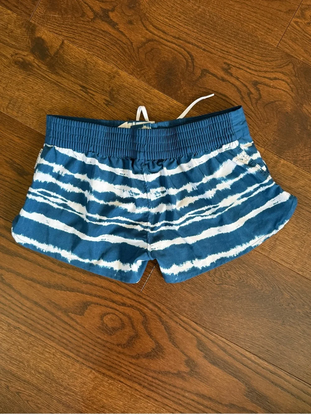Women’s Blue Tie-Dye Athletic Shorts with Drawstring